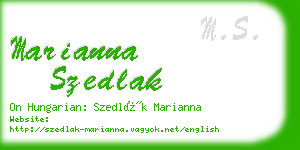 marianna szedlak business card